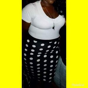 Black/White Polkadot Skirt